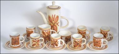 A retro 1970's stoneware Cinque coffee service to include coffee pot,