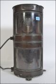 A stunning vintage industrial twin light copper ' Stern ' ships lantern with original ' Meteorite '