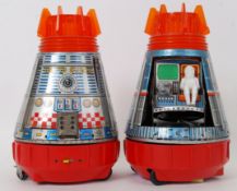 SPACE CAPSULES: Two vintage Made In Japan SH Toys tinplate battery operated ' United States Space