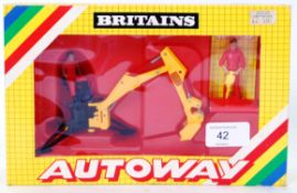 BRITAINS: An original vintage Britains Autoway series 9838 ' Rear Digger ' boxed diecast model and