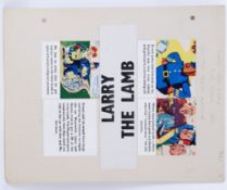 TV COMIC ORIGINAL ARTWORK: A rare original c1951 Hulton Press ' Larry The Lamb ' artwork from TV