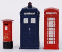 DINKY: A collection of vintage diecast model Dinky 'boxes' - comprising of Police Call Box (often