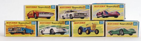 MATCHBOX: A collection of 7x vintage Matchbox Superfast (one standard Matchbox) diecast models to