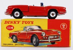 DINKY TOYS: An original vintage Dinky Toys diecast model No. 114 Triumph Spitfire.
