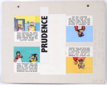 TV COMIC ORIGINAL ARTWORK: A rare original c1951 Hulton Press ' Prudence Kitten ' artwork from TV