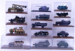 MILITARY VEHICLES: A good collection of diecast model military vehicles to include tanks,