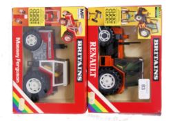 BRITAINS: 2x original vintage Britains diecast model tractors - 9517 Massey Ferguson and 9518
