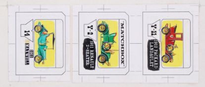RARE MATCHBOX ARTWORK: A collection of original vintage artwork for Matchbox Models Of Yesteryear