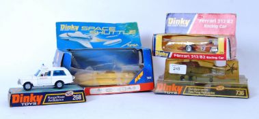 DINKY: A collection of 4x vintage Dinky diecast models - all with boxes, but boxes tatty / broken.