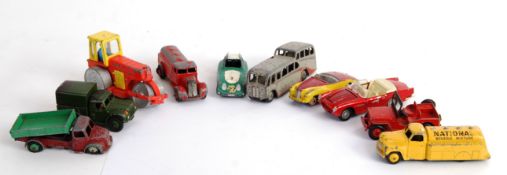 DINKY: A collection of 10x original vintage Dinky diecast models, comprising of: Dodge Tipper,