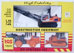 ROS: A rare ROS 1:32 scale ' High Fidelity ' diecast model Construction Equipment set.
