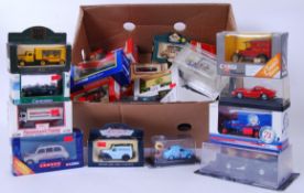 DIECAST: A large collection of assorted boxed diecast model cars to include Lledo Days Gone,