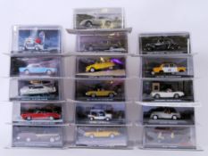 JAMES BOND: A collection of 16x assorted James Bond magazine issued (likely Eagle Moss) diecast