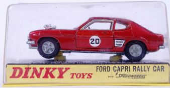 DINKY: An original vintage Dinky Toys diecast model 213 Ford Capri Rally Car 'With Speedwheels.