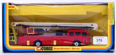 CORGI: An original vintage Corgi diecast model 1126 Simon Snorkel - Dennis fire engine.
