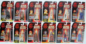 STAR WARS: A collection of 12x Star Wars Hasbro made Episode One carded action figures.