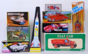 TINPLATE: A collection of 9x Russian / Japanese made tinplate clockwork / friction powered vehicles.