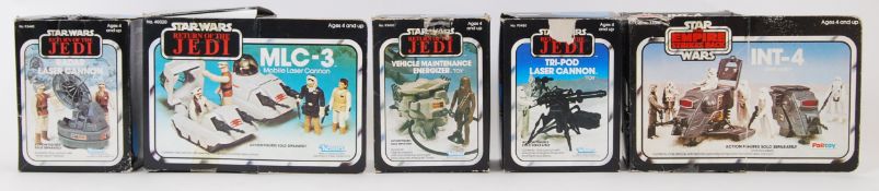STAR WARS: A collection of 5x original vintage Star Wars Kenner ' mini rig ' action figure playsets