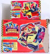 CRASH DUMMIES: Two original 1990's TYCO made Crash Dummies action figure vehicles - Flip Over Truck