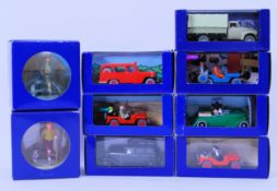 TINTIN: A collection of charming quality precision diecast model Tintin vehicles (and decorative