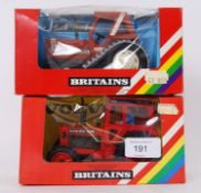 BRITAINS: A collection of 2x vintage Britains Farm diecast model tractors - 9527 Fiat Half Track