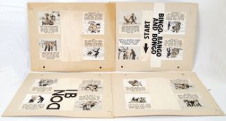 TV COMIC ORIGINAL ARTWORK: A collection of 4x original ' Hulton Press ' original 1950's TV Comic