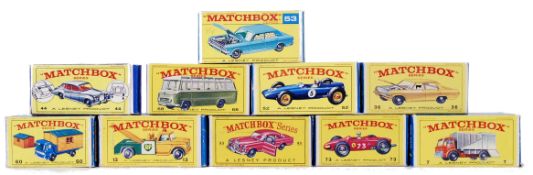 MATCHBOX LESNEY: A good collection of 10x vintage Matchbox Lesney boxed diecast models,