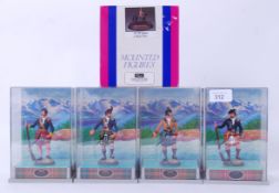 BRITAINS: A collection of 4x Britains ' Clansman Collection ' diecast model figures.
