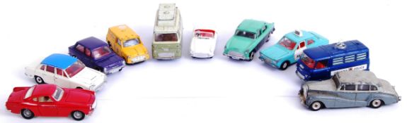 CORGI & DINKY: A collection of 10x vintage Corgi & Dinky diecast models, to include; 138, Mini Van,