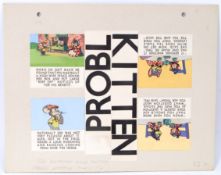 TV COMIC ORIGINAL ARTWORK: A rare original c1951 Hulton Press ' Esk And Mo ' Penguins artwork from