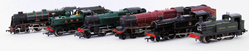 00 GAUGE: A collection of 6x assorted loose 00 gauge railway trainset locomotives to include; 8751,