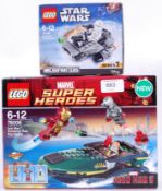 LEGO: Two Lego sets - Marvel Super Heroes 76006 Iron Man Sea Port Battle - appears to be complete