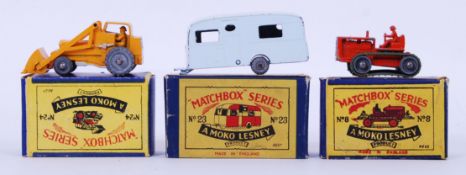 MOKO LESNEY: A collection of 3x vintage Matchbox Moko Lesney diecast models - No.