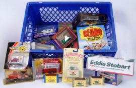 DIECAST: A good box of assorted boxed diecast to include Matchbox MICA editions, Corgi Classics,