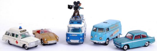 CORGI & DINKY: A collection of 5x vintage Corgi and Dinky diecast models.
