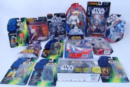 STAR WARS: A collection of 14x assorted Star Wars carded action figures to include Force Battles,