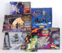 STAR WARS; A collection of Galoob made Star Wars Micro Machines playsets (Death Star,