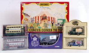 DIECAST: A collection of assorted boxed diecast to include a Matchbox ' Circus Comes To Town ' set,