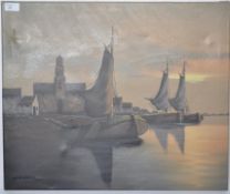 A mid century oil on canvas.