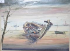 A CADDICK oil on canvas.