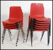 10 retro 1970's stacking chairs raised o