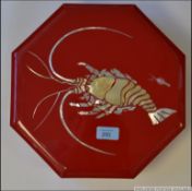 A 20th century Oriental red lacquered oc