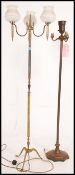2 early 20th century standard lamps, one
