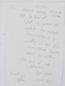 REG KRAY LETTER: An original A4 letter w