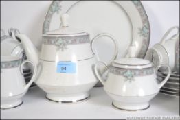 A Noritake ' Legendary ' lunceford 3884 tea service to include teapot, cups,