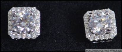 A pair of silver and cz adorned ladies e