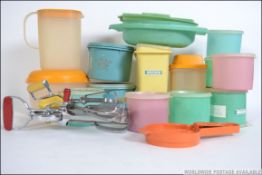 A collection of vintage retro tupperware