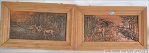 2 early 20th century oak wall mounted ca