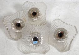 A set of 4 retro mid century bark glass