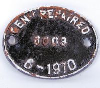 CAST IRON RAILWAY WAGON PLATE